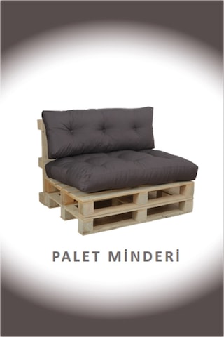 Dış Ve Iç Mekan Yer&palet Minderi Minder Seti Takımı 2 Li Gri