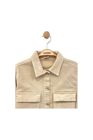 Çikoby Kız Çocuk Renkli Kot Ceket Ck30744 Taş