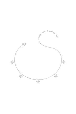 İndigo Takı Küçük Yıldız Beyaz Gümüş Halhal Çok Renkli