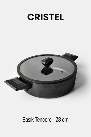 Gigilli Cristel 28 Cm Basık Tencere Siyah Siyah