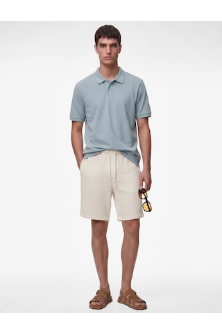 Koton Pamuklu Kısa Kollu Pike Kumaş Düğmeli Polo Yaka Slim Fit Tişört Mavi 6sam10293mk