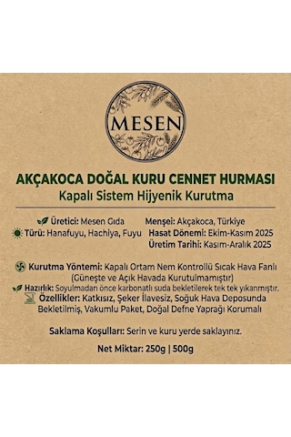 Akçakoca Doğal Kuru Cennet Hurması Hijyenik Özel Seri 500 G