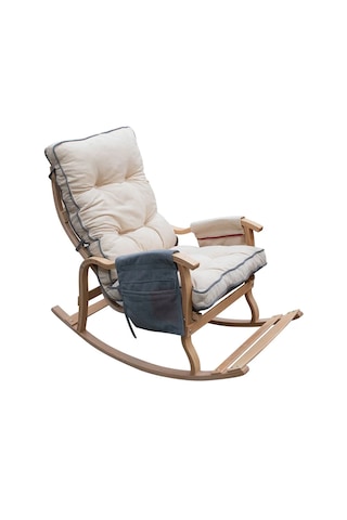 Sultan Lüx Ahşap Sallanan Sandalye - Tekli Dinlenme ve Ergonomik Tv Koltuğu