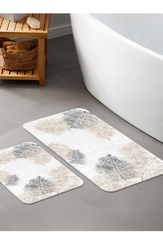 Dijital Baskılı Yıkanabilir Kaymaz Taban 2li Banyo Halısı Paspas Klozet Takımı 5083b