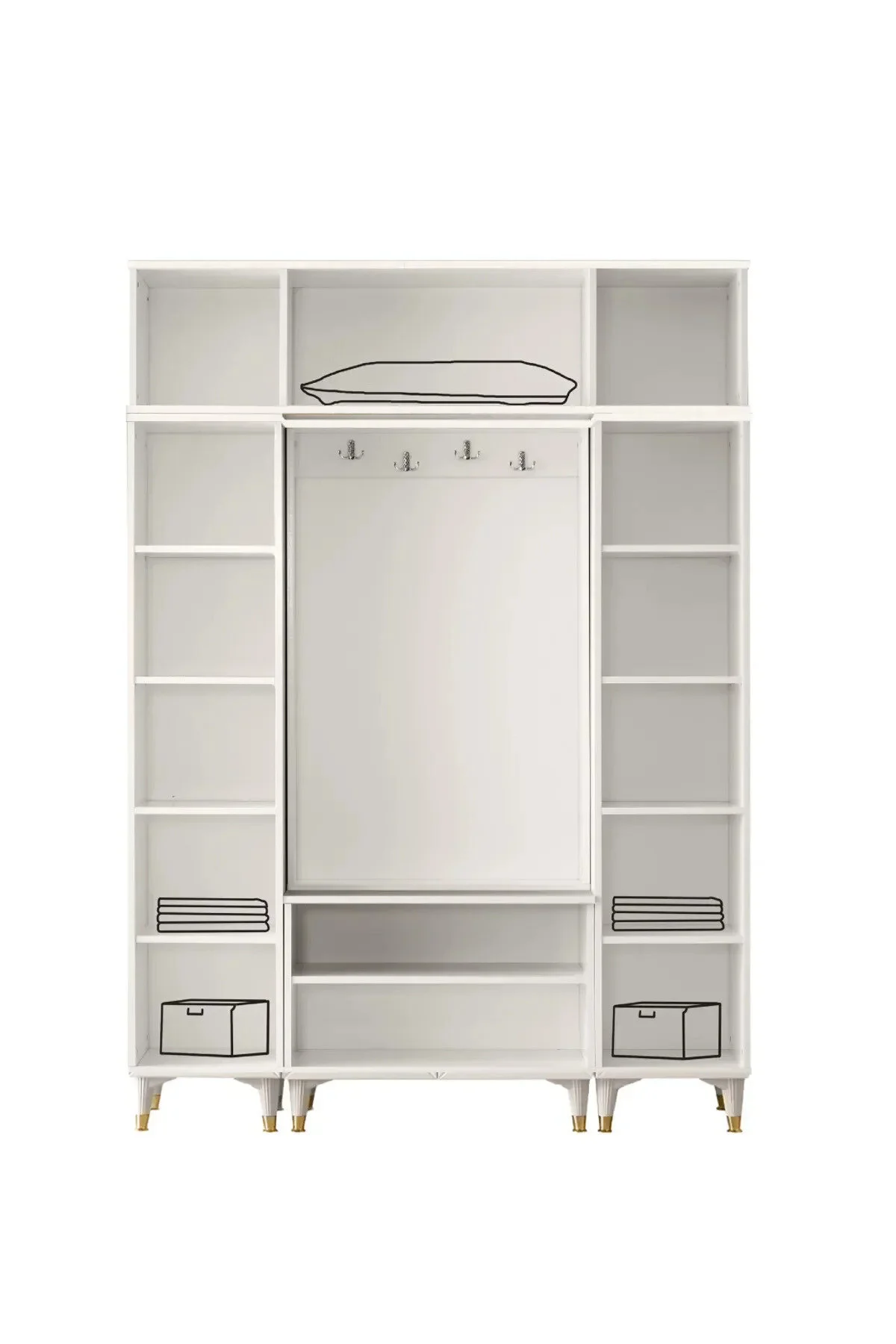 Truva Portmanto Beyaz