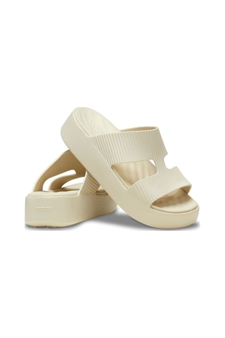 Crocs Kadın Getaway Groove Platform Hstrap Terlik - Krem Sandstone