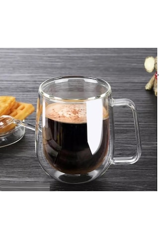 Perotti 12469 Double Wall Çift Cidarlı Cam Kupa Bardak 300 ML