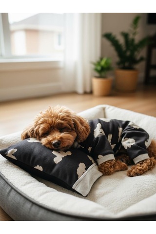 Doggy Köpek Uyku Takımı Pamuklu Penye Köpek Tulumu Ve Mini Yastık Küçük Irklar İçin Tüy Dökülmesini Azaltır