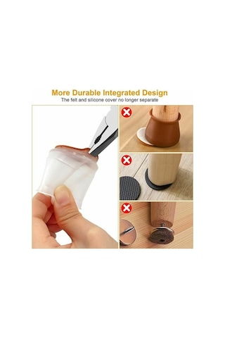 Novahub Silikon Sandalye Glide 34 Parça, Yuvarlak & Kare Keçe Sandalye Bacak Koruyucusu, Parke İçin Çizilmez, Sessiz Zemin Koruyucu, Fonepro -