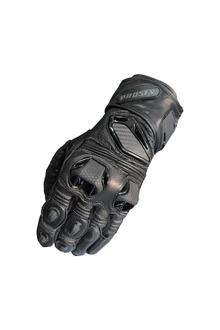 Gl66 Siyah Deri Yarış Eldiveni