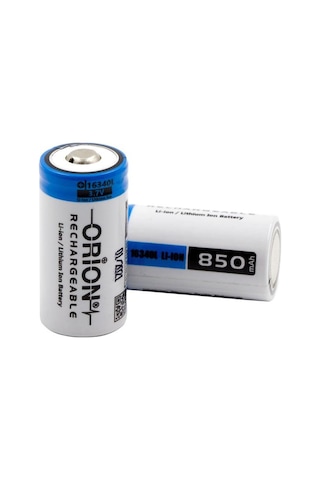 Orion CR123A 3.7 V 850 mAh 16340 Li-Ion Şarj Edilebilir Pil