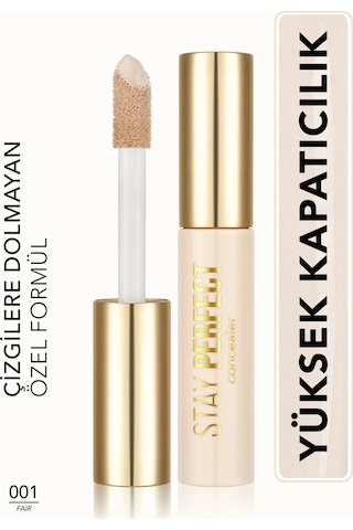 Flormar Stay Perfect Yüksek Pigmentli & Yarı Mat Bitişli Likit Kapatıcı 001 Fair