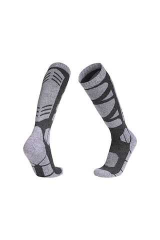 Maiyame Erkek Kayak Çorabı Xl 43-47 Numara Koyu Gri - 80% Pamuklu Isı Yalıtımı Koyu Gri