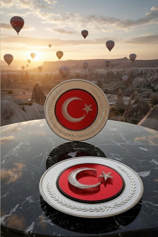 Ay Yıldız El Yapımı Filografi Tablo Türk Bayrağı Motifli Duvar Dekoru 1 Adet