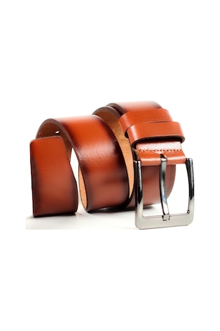 Mergenshoes Taba Hakiki Deri Erkek Kot Pantolon Kemeri Ka02 001