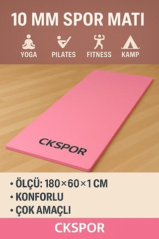 10 Mm Pilates Yoga Minderi Spor Pilates Egzersiz Matı Pembe