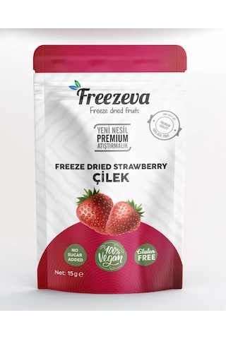 Freezeva 3'lü Paket Dondurularak Kurutulmuş Dilim Çilek Freeze Dried Çilek Freeze Dry Çilek Kurusu 3x15 Gr 15 G
