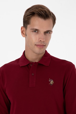 U.S. Polo Assn. Erkek Regular Fit Polo Yaka Bordo Basic Sweatshirt 50313772-VR014