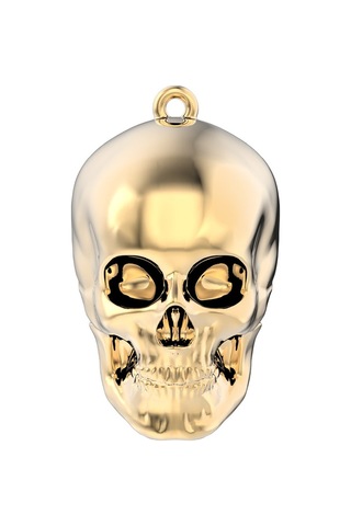 Chocli 18 Ayar Altın Kaplama Skull Kolye