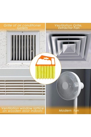 Tongxida 7 Parmaklı Pencere Temizleme Fırça - Pp Kollu Derin Temizleyici 2 Adet, Turuncu Ve Sarı