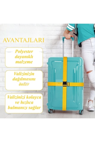Reaktör Siyah Valiz Bavul Emniyet Kemeri 1 Adet Sarı