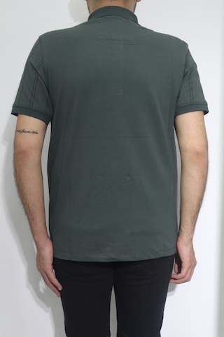 Santa Dmctekstil Erkek İnce Çizgili Spor Kesim Rahat Kalıp Polo Yaka T-shirt Haki