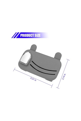 Gri Araba Güneşlik Düzenleyici, Deri Araç Saklama Gözlük Cebi Bilet Tutucu, Araba İçi Güneş Gözlüğü Kartlık Çanta Tutucu Aksesuar