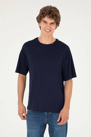 U.S. Polo Assn. Erkek Oversize Fit Bisiklet Yaka Lacivert Tişört 50294288-VR033