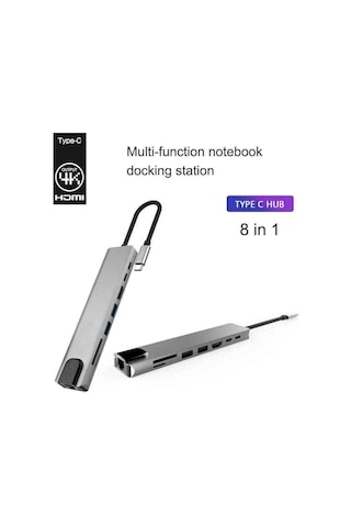 Daytona Cf10 Apple Uyumlu MacBook -Type-C To 8In1 Hub Çevirici Adaptör