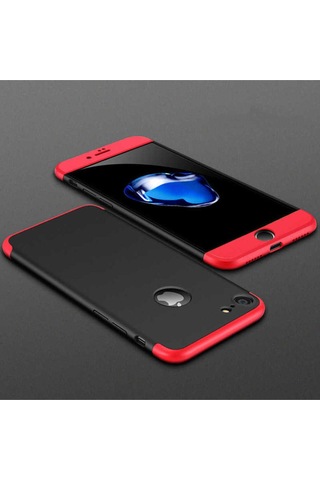 Apple Uyumlu iPhone 5 Kılıf Zore Ays Kapak Siyah-Kırmızı