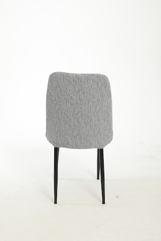 Upmall Jakarlı Oval Sandalye Kılıfı,sandalye Örtüsü Gri 6 Adet