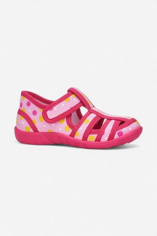 Günlük Unisex Çocuk Sandalet Esnek Kaymaz Taban Keten Cırtlı Yazlık Ev Okul Kreş Ayakkabı 143 Pembe-puantiye