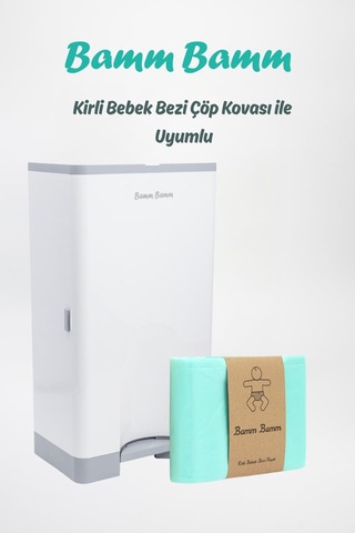 Bamm Bamm Kirli Bebek Bezi Çöp Kovaları İle Uyumlu Bebek Bezi Çöp Beyaz