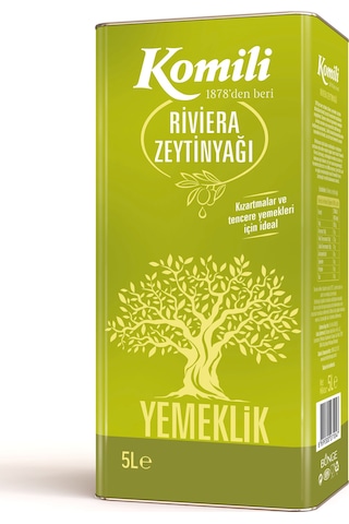 Komili Sıcak Lezzetler Riviera Zeytinyağı Teneke 5 L