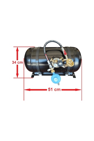 Karavan Lpg Tankı Yatay 22 Litre Tak Kullan Siyah