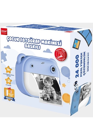 Bood B09QLTYMBH Çocuk Baskılı Fotoğraf Makinesi