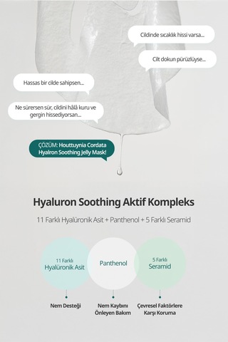 Hassas Ciltlere Nemlendirici Yaprak Maske Goodal Houttuynia Cordata Hyaluron Soothing Jelly Mask