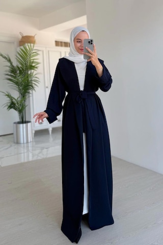 Sırt Detay Dökümlü Abaya - Lacivert Lacivert