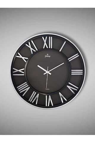 Galaxy Premium Serisi Modern Tasarımlı Roma Rakamlı 40 Cm Duvar Saati Siyah-gri Siyah - Siyah