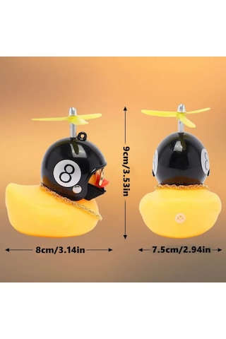 Maiyame Sarı Kasklı Araba Figürü - 360 Döner Perde, Gözlük, Zincir Ve İzsiz Bantlı Dekoratif Aksesuar