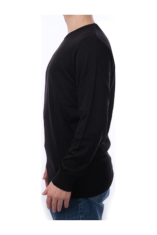 İntersivin Erkek Slim Fit Bisiklet Yaka Düz Uzun Kollu Triko Kazak S-05 Siyah