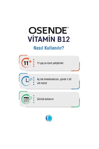Osende Vitamin B12 60 Ağızda Dağılan Tablet