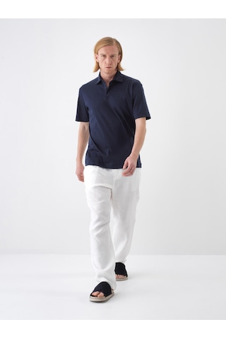 Xint Lacivert Pamuk Dokulu Regular Fit Tişört 502275