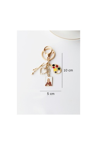 Mona Lisa Metal Charm Anahtarlık Çok Renkli Çok Renkli