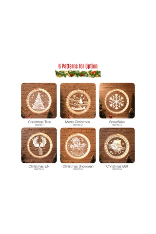 Shineyee Noel Dekorasyon Işıklı Asma Aydınlatma - 16cm 3d Panel Led Lamba Pil Hariç - Ofis Ve Ev Dekoru Diğer