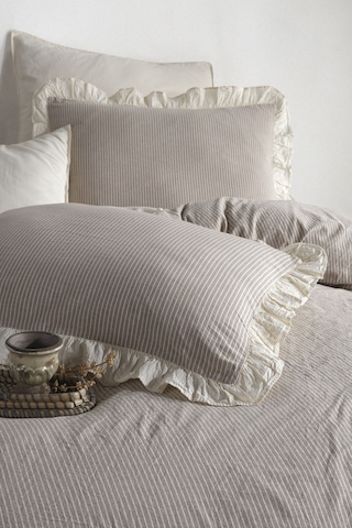 Macas Home Ruffle %100 Pamuklu Fırfırlı Ipliği Boyalı Ekru