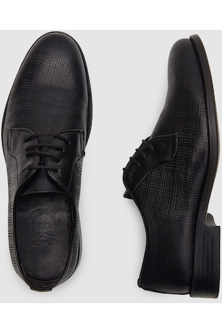 Ds Damat Siyah Desenli Klasik Deri Ayakkabi 1hf099551081m