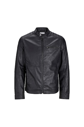 Jack Jones Erkek Siyah Renk Bıker Deri Ceket 12261196 Siyah