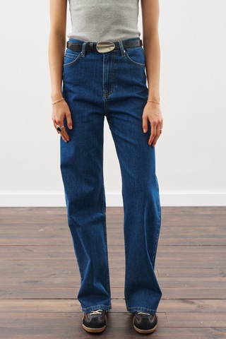 Manuka Dikiş Detaylı Geniş Denim Pantolon İndigo Indigo