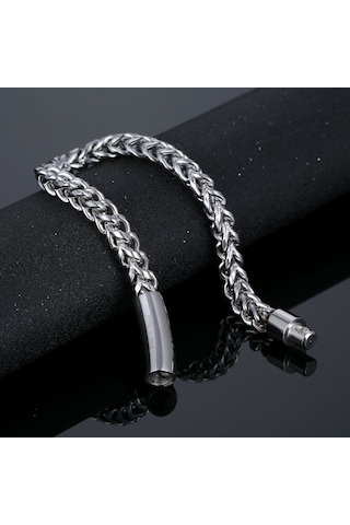 Chavin Zincir 6 Mm. Gri Paslanmaz Çelik Erkek Bileklik Eu03by